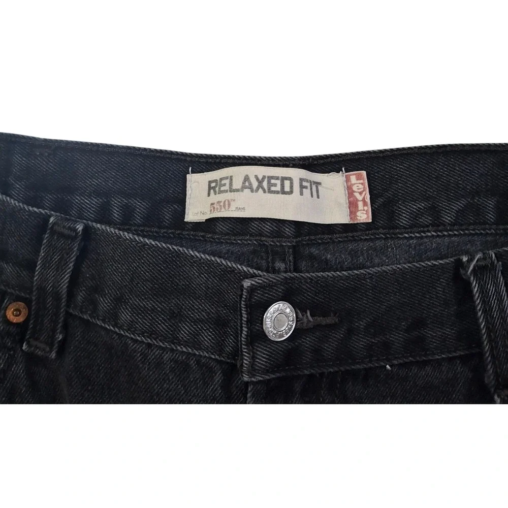 VTG Levis 550 Relaxed Fit Black Jeans Mens 40x29* Cotton Denim Tapered Leg Y2K